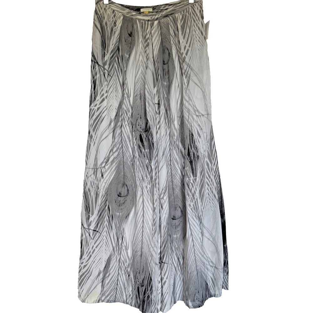 Anthropologie Leifsdottir Pants Gray‎ Feather Wide Leg Women's 6/8 Boho *READ